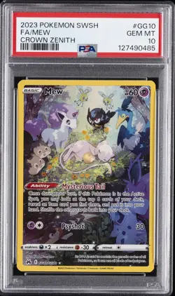 2023 POKEMON SWORD & SHIELD CROWN ZENITH #GG10 FULL ART/MEW PSA 10 - Image 1