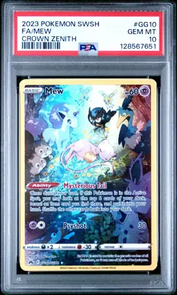 2023 POKEMON SWORD & SHIELD CROWN ZENITH #GG10 FULL ART/MEW PSA 10 - Image 1