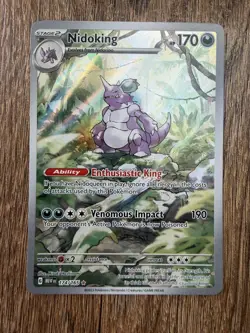 Pokemon Cards Nidoking 174/165 Holo 151 Illustration Rare NM - Image 1