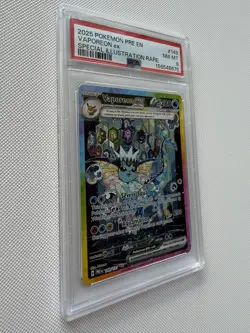 PSA 8 Vaporeon ex 149/131 Special Illustration Rare PRE EN Pokemon Card 2025 - Image 4