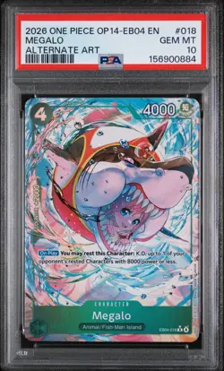 2026 One Piece Op14-Eb04-The Azure Sea'S Seven #018 Megalo Alternate Art PSA 10 - Image 1