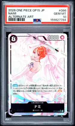 2026 ONE PIECE JAPANESE OP15-ADVENTURE ON KAMI'S ISLAND #086 NAMI PSA 10 - Image 1