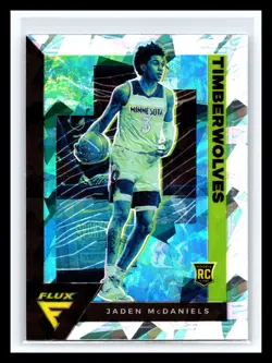 🏀 JADEN MCDANIELS 2020-21 FLUX PRIZM SILVER CRACKED ICE HOLO REFRACTOR RC # 232 - Image 1
