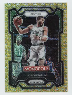 2023-24 Panini Prizm Monopoly - Jayson Tatum #7 Millionaire Gold Mojo Prizm /500 - Image 1
