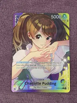 One Piece TCG Charlotte Pudding OP08-058 Alt Art Leader Two Legends NM English - Image 2