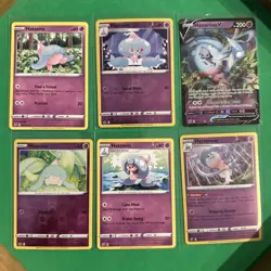 Hatterene Evolution Lot Hatenna Hattrem Hatterene V Reverse Holo Pokemon Cards - Image 1