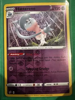 Hatterene Evolution Lot Hatenna Hattrem Hatterene V Reverse Holo Pokemon Cards - Image 3