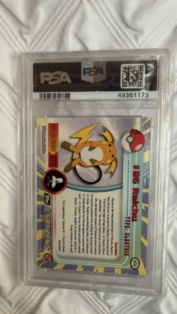 PSA 9 1999 Topps Pokemon T.V. Raichu Foil #26 Pokemon TCG English - Image 2