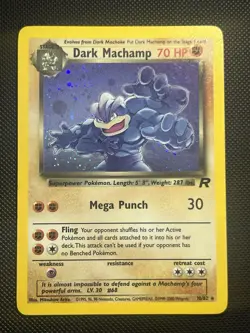 Dark Machamp Holo 10/82 Team Rocket Pokemon Card 2000 WOTC Rare - LP - Image 1