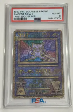 PSA 8 Pokemon Card ANCIENT MEW " NINTEDO " ERROR 1999 PROMO Japanese - Image 1