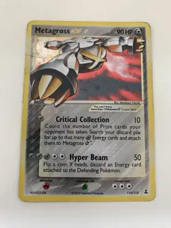 Metagross Gold Star 113/113 EX Delta Species 2005 Holo DAMAGED HP Pokemon card - Image 1