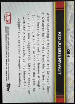 2026 Topps Chrome Marvel Kid Juggernaut Blue Refractor /150 #064 - Image 2