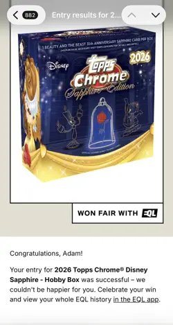 2026 Topps Chrome Disney Sapphire - Hobby Box - CONFIRMED PRESALE - Image 2