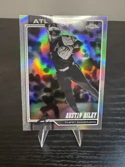 Austin Riley 2026 Topps Chrome Negative Refractor #171 Braves Short Print SP - Image 1