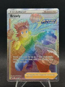 Pokemon Chilling Reign Brawly 212/198 Rainbow Full Art Trainer Secret Rare - Image 1
