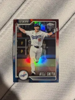 2026 Topps Chrome Baseball - Will Smith Red White & Blue Refractor #240 Dodgers - Image 1