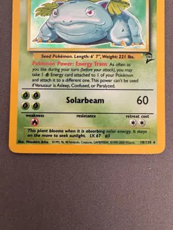 Pokemon TCG Venusaur Holo Card 18/130 Base Set 2 (NM) - Image 3