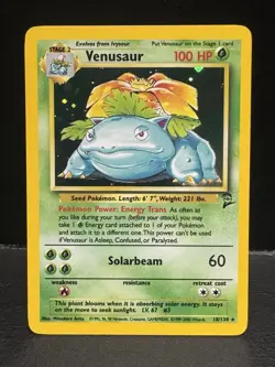 Pokemon TCG - Venusaur 🍃 18/130 Base Set 2 Holo ✨ Rare WOTC Card NM - Image 1