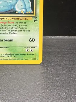 Pokemon TCG - Venusaur 🍃 18/130 Base Set 2 Holo ✨ Rare WOTC Card NM - Image 5