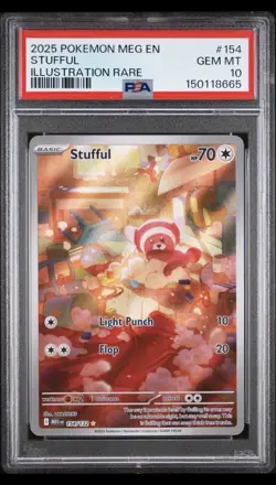 2025 POKEMON MEG EN-MEGA EVOLUTION ILLUSTRATION RARE #154 STUFFUL PSA 10 - Image 1