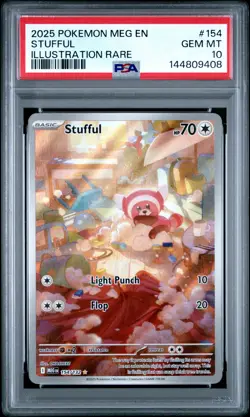 2025 Pokemon Meg EN-Mega Evolution Stufful Illustration Rare PSA 10 #154 - Image 1