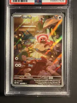 2025 Pokemon Meg En-Mega Evolution #154 Stufful Illustration Rare PSA 10 - Image 4