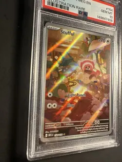 2025 Pokemon Meg En-Mega Evolution #154 Stufful Illustration Rare PSA 10 - Image 5