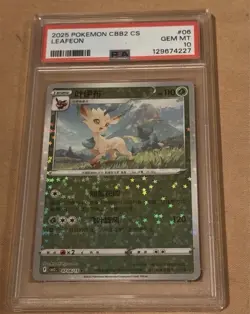 2025 POKEMON SIMPLIFIED CHINESE CBB2 C-GEM PACK VOL 2 #06 LEAFEON PSA 10 Gem - Image 1