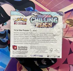 Pokemon TCG Sword Shield Chilling Reign Booster Box Sealed Split on Front Wrap - Image 2