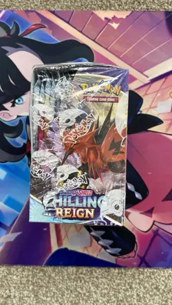 Pokemon TCG Sword Shield Chilling Reign Booster Box Sealed Split on Front Wrap - Image 4