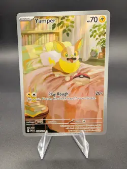 2025 Pokemon Phantasmal Flames Yamper 099/094 Illustration Rare IR Holo - Image 1
