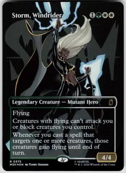 Storm Windrider Borderless Foil 375 Marvel Super Heroes Magic the Gathering - Image 1