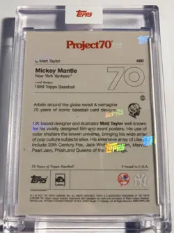 2021 Topps Project 70 Matt Taylor MICKEY MANTLE New York Yankees Art Card 460 - Image 2