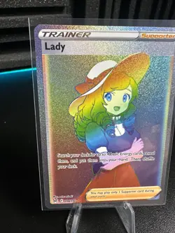 Pokemon TCG Lady 208/196 Lost Origin Holo Rainbow Secret Rare Card - Image 2