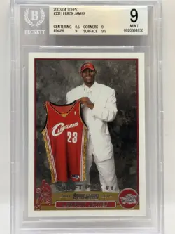 2003-04 Topps Rookie Lebron James RC #221 BGS 9 MINT - Image 1