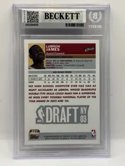2003-04 Topps Rookie Lebron James RC #221 BGS 9 MINT - Image 4