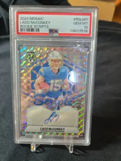 2024 LADD MCCONKEY ROOKIE SCRIPTS PSA 10 CHARGERS MOSAIC #RSLMY - Image 1