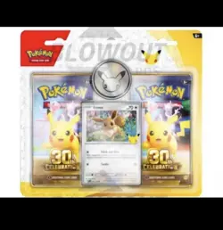 Pokemon TCG 30th Celebration 2 Pack Blister Eevee Promo Card & Coin presale 16/9 - Image 1