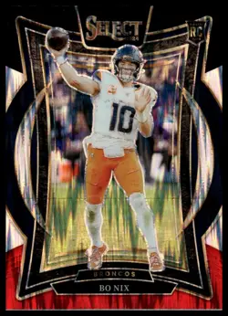 Bo Nix 🔴 2024 Panini Select #30 Black & Red Prizm Shock Rookie - Image 1