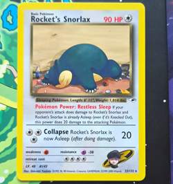 Pokemon TCG Rocket's Snorlax 33/132 Team Rocket Rare Regular English 2000 90 HP - Image 1