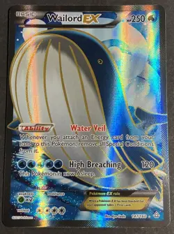 Pokemon Wailord EX 147/160 Full Art Ultra Rare XY Primal Clash Holo LP - Image 2