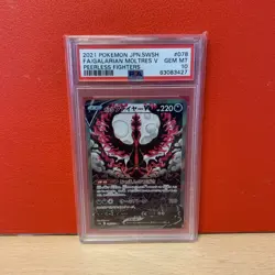 Pokemon Galarian Moltres v SR 078/070 S5a Peerless Fighters PSA 10 Gem Mint - Image 1