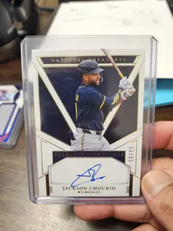 2025 Panini National Treasures Jackson Chourio #PS-JCH Peerless Auto /99 Brewers - Image 1