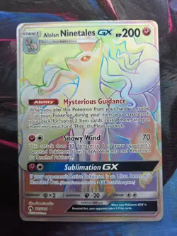 Pokemon Alolan Ninetales GX Holo Card Lost Thunder Secret Rainbow Rare, 225/214 - Image 1