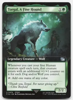 Torgal, A Fine Hound (Extended Art) - NM - FIN Final Fantasy # 474 - MTG Magic - Image 1