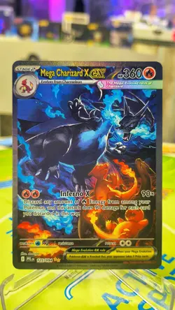 Mega Charizard x EX 125/094 Me02: Phantasmal Flames Holo Pokemon Card - Image 1