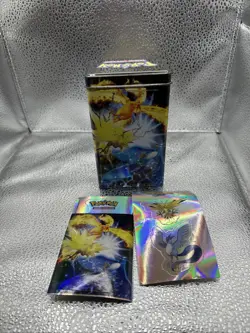 2004 EMPTY Pokemon Trading Card Game Tin Legendary Birds and Stickers - Image 1