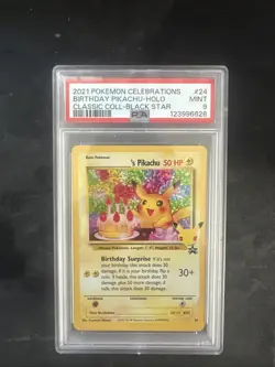 PSA 9 - Pokemon Celebrations Birthday Pikachu MINT Classic Collection Holo - Image 1