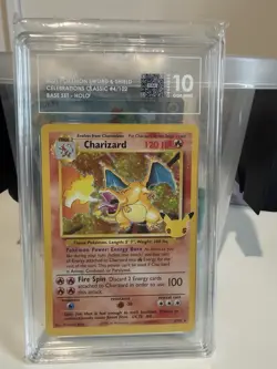 TAG 10 Charizard Holo 4/102 Celebrations Classic Collection 2021 English - Image 1