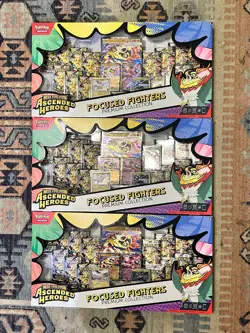 Ascended Heroes Focused Fighters Sam's Club Premium Collection New Sealed x3🌟 - Image 1